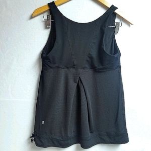 Lululemon Athletica Black/White Pinstriped Tank 10